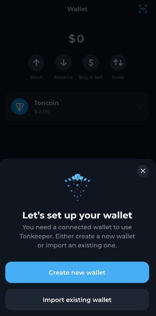 ساخت کیف پول جدید در موبایل